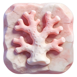 Realistic 3D Coral Reef Icon for Marine & Ocean Designs