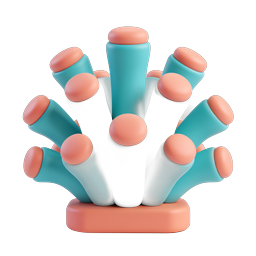 3D Coral Reef Icon | Sea Anemone Clay Style