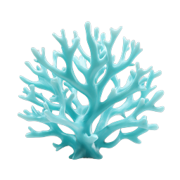 Turquoise Coral Reef Icon - 3D Marine Life Design