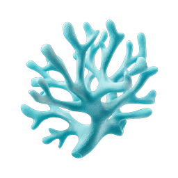 3D Turquoise Coral Reef Icon - Ocean Nature Symbol