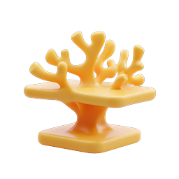 3D Clay Coral Reef Icon | Marine Life Design