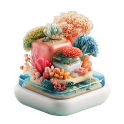 3D Coral Reef Underwater Ecosystem Icon | Marine Life Graphic