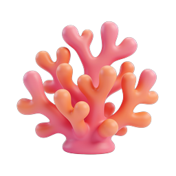 Coral Reef 3D Icon - Pink & Orange Clay Style