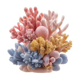 Coral Reef 3D Icon - Pastel Ocean Marine Life
