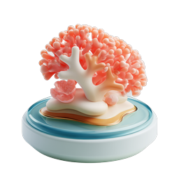 Pink Coral Reef 3D Icon - Ocean & Marine Life