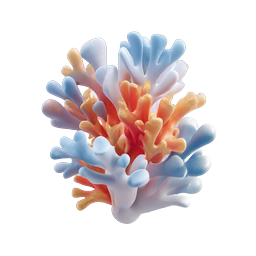 3D Coral Reef Icon - Colorful Ocean Nature Design