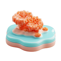 Coral Reef Island - 3D Clay Style Ocean Icon
