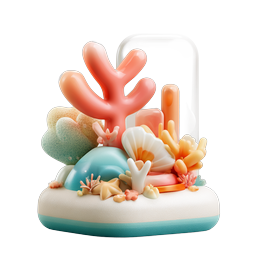Coral Reef Underwater Scene 3D Icon | Ocean Marine Life