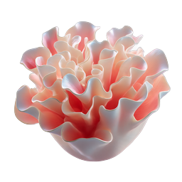 Korallenrosa 3D-Blumen-Icon | Realistisches botanisches Design
