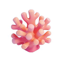 3D Coral Sculpture Icon | Modern Ocean-Inspired Design