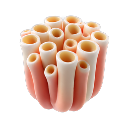 Tubular Coral Cluster 3D Marine Life Icon