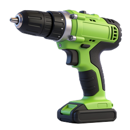 Cordless Power Drill Icon - Green 3D Render