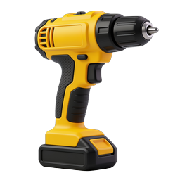 Cordless Power Drill Icon - Professional 3D Rendered Tool