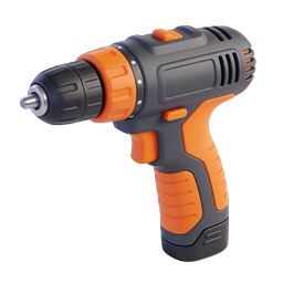 Cordless Power Drill 3D Icon - Orange & Gray Tool