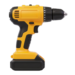 Akku-Bohrmaschine Icon - Realistisches 3D-Werkzeug