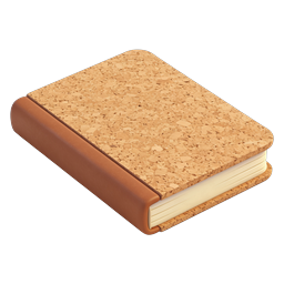 Cork Notebook Icon - Realistic 3D Leather Journal
