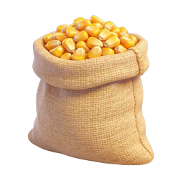 Corn Kernel Sack 3D Icon - Agriculture & Harvest