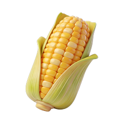 3Dとうもろこしアイコン - 新鮮な野菜のイラスト