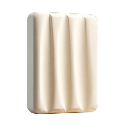 Corrugated Block 3D Icon – Cream Soap Bar Design