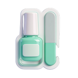 Cosmetic Beauty Kit 3D Clay Icon - Nail Polish & Lipstick