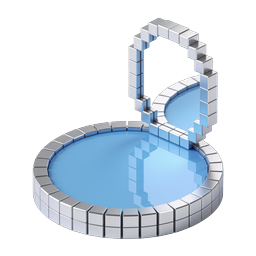 Chrome-Würfel Kompaktspiegel 3D-Icon | Schönheit & Kosmetik