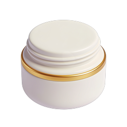 Premium Cosmetic Cream Jar Icon with Gold Band