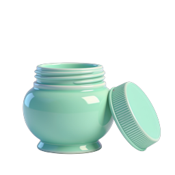 Mintgrünes Kosmetikcreme-Tiegel-Icon | 3D-Rendering