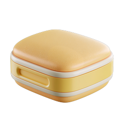 Luxury Cosmetic Cushion Compact 3D Icon for Beauty Apps