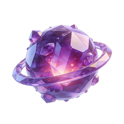 Cosmic Amethyst Crystal Sphere 3D Icon
