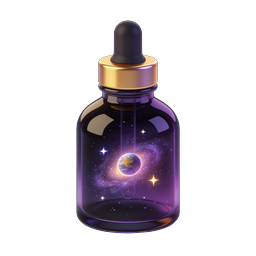 Cosmic Galaxy Glass Bottle Icon | Magical Potion
