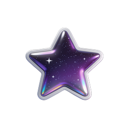 Cosmic Galaxy Star Icon - 3D Realistic Purple Design