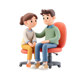 Friendly Couple Support Icon for Emotional Well-Being