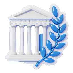Courthouse Building Icon - Justice & Government 3D Design
