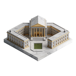 Icône de palais de justice classique en marbre | 3D isométrique