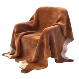 ไอคอนเก้าอี้บุนวมคลุมผ้า 3D | ภาพเรนเดอร์เฟอร์นิเจอร์ปริศนา