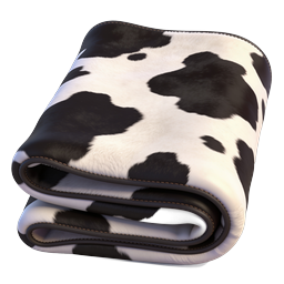 Cow Print Folded Blanket Icon | Realistic 3D Design