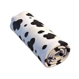 Cow Print Rolled Blanket Icon - Realistic 3D Render