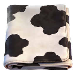 Cow Print Leather Wallet - Realistic Fashion Accessory Icon