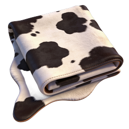 Cow Print Wallet Icon - Realistic Fashion Accessory