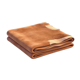 Folded Cowhide Blanket Icon - Realistic 3D Render