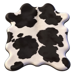 Cowhide Rug Icon - Realistic Black White Animal Hide