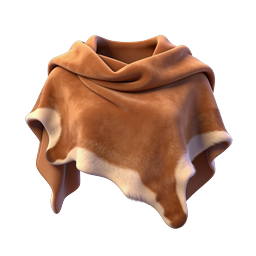 Luxurious Cowl-Neck Scarf 3D Icon with Fur Trim