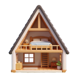 Cozy Cottage Cross-Section 3D House Icon | Whimsical Architecture