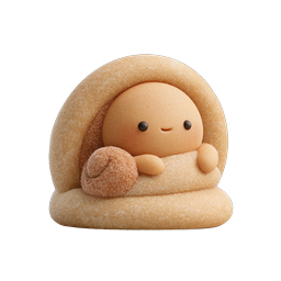 Cozy Clay Dough Character with Cinnamon Roll Icon