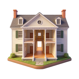 Charmantes 3D-Haus-Icon für Immobilien- und Home-Apps