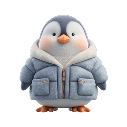 Cute Cozy Penguin in Puffer Jacket - Winter Animal Icon