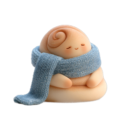 Cozy Snail Character with Knitted Scarf - Cute Clay Icon