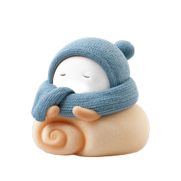 Adorable Cozy Sleeping Snail Character Icon