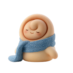 Cozy Snowman Icon - Cute Winter Character with Knit Scarf