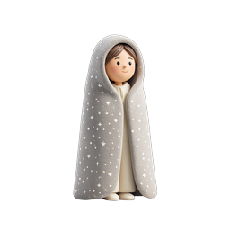 Cozy Star Blanket Character Icon - 3D Clay Style